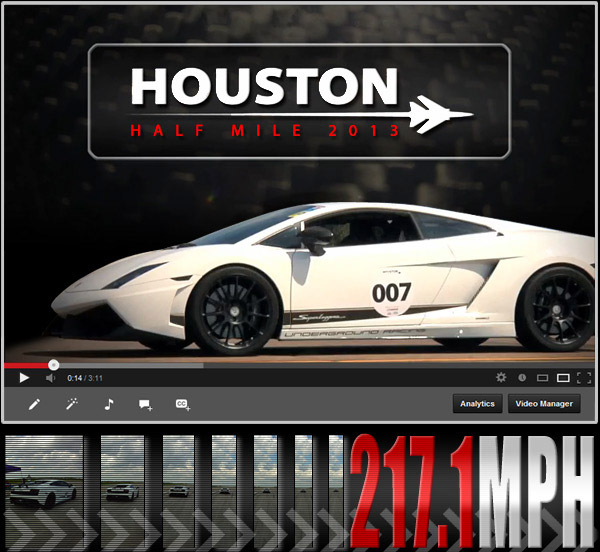 Underground Racing Standing Half Mile World Record! 217.1mph